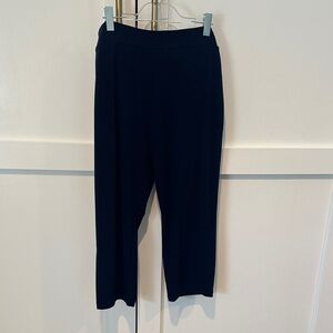 Susan Graver Kiquid Knit Navy Cropped Pants